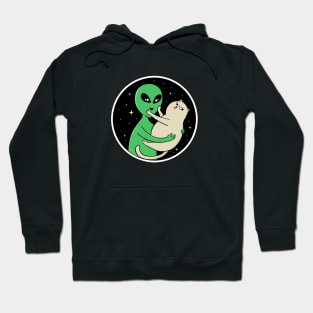 alien and cat Hoodie